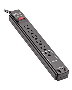 Tripp Lite Safe-IT 6-Outlet Surge Protector 2 USB Charging Ports 10 ft. 